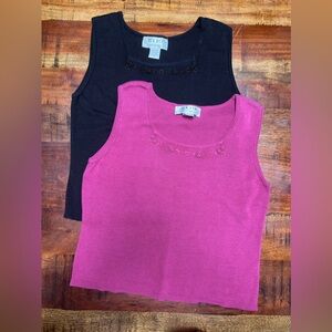 Bundle of Clio silk blend sweater rosette tank tops vintage y2k cropped